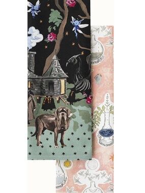 Cath Kidston Harry Potter Forbidden Forest Cotton Tea Towels Set of Two